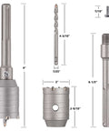 Berserker SDS-Max core drill bit, 2 in x 9 in for concrete, silver finish; compatible with BSK-42M/BSK-50F