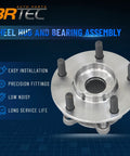 Front Wheel Hub And Bearing Assembly Fits Mazda 6 2014 2019 And CX 5 2013 2022 5 Lug Steel Roller Bearing Auto Part Replacement Direct Fit No Fuss Easy Install product with visible lug bolts.
