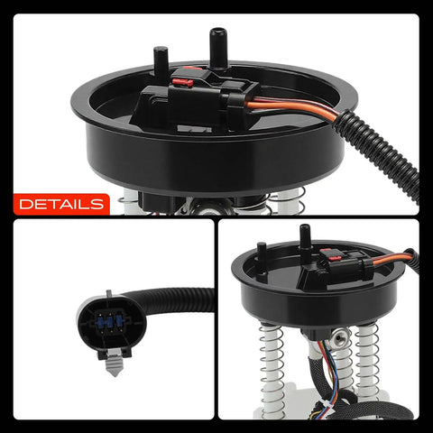 Top view of Straight Up Plug And Play Electric Fuel Pump Module Assembly Drop In Fix For Jeep Grand Cherokee 1995 with wiring.