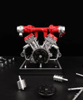 Front view of Metal V12 Engine Model Kit That Actually Runs With Electric Drive Over 800 Premium Aluminum And Steel Pieces DIY STEM Project