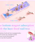 2 Piece Aurora Nail Stand Set for Painting Nails, Magnetic Nail Holder Display showing metal stands with removable mounting tapes