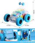 Light Up Sensory Toy Car For Kids With Autism, Bump And Go Monster Truck with colorful gears, size 4.72x4.33 inches