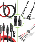 40 Pieces MC4 Solar Panel Connectors Kit With Two Assembly Spanners IP67 Waterproof MC4 Male And Female Cable Connectors 1000V PV System Wiring For Solar Panels, showing cables, connectors, and spanners.