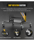 Three Tier Rolling Tool Cart On Wheels With Lockable Casters Heavy Duty Workshop Toolbox Storage showing casters and locking system