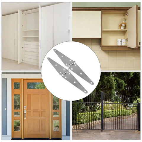 Heavy Duty Gate Hinges 4 Pack Zinc Plated Outdoor Fence Hardware For Gates And Shed Doors With High Weight Bearing Capacity And Smooth Operation Weatherproof Durable For Any Entry Point on cabinet and gate doors