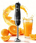Game Changer Corded Immersion Blender Powered By 400 Watt Copper Motor With Two Adjustable Speeds For Buttery Smooth Soups Quick Gravies And Tender Baby Purees Bpa Free with oranges and juice
