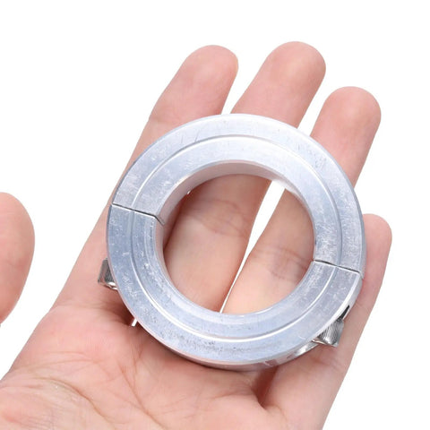 Split Shaft Collar Clamp On For One And Three Eighths Inch Shaft Two Piece Aluminum Alloy Collar in hand