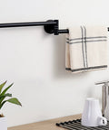 Swivel Towel Bar 9 Inch Two Arm Wall Mount Towel Rack, No Fuss Space Saving Stainless Steel Holder With Brushed Finish, Heavy Duty