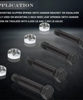 Heavy Duty Trailer Leaf Spring Shackle Bolts With Lock Nuts For Snug Fit On Two Inch Wide Slipper And Double Eye Springs Clamped Tight
