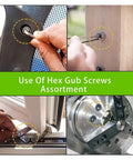 Thinking Process: stainless steel hex socket set screw used in machinery, window frame, and shaft mounting