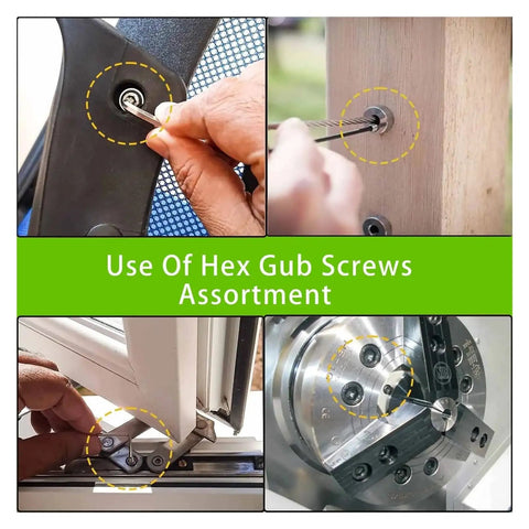 Thinking Process: stainless steel hex socket set screw used in machinery, window frame, and shaft mounting
