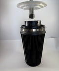 Air Filter Cleaner Kit For 1.5 To 4 Inch ID Filters With Rotating Nozzle System shown with 12-inch shaft and 7-inch lid