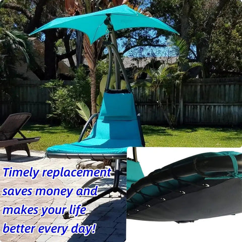 Outdoor Swing Lounger Replacement Mesh And Rope Kit For Patio Hanging Hammock Chair in a backyard setting