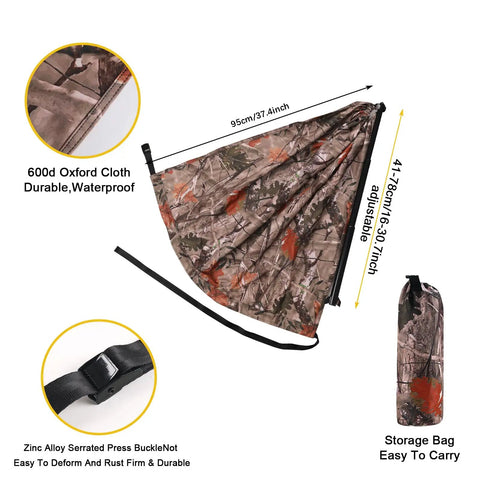 Camo Tree Hammock Chair Portable Hunting Stool with 600d waterproof Oxford fabric and adjustable size configuration