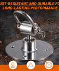 Two Pack Speed Bag Swivel Kit Stainless Steel 360 Degree Ball Bearing Speed Bag Mount With Screws For Home Gym Boxing Studio Punching Bag Stand Heavy Duty Professional Grade Universal Fit stainless steel swivel on base plate