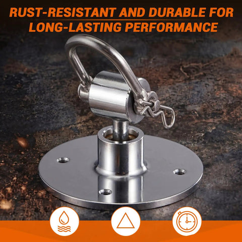 Two Pack Speed Bag Swivel Kit Stainless Steel 360 Degree Ball Bearing Speed Bag Mount With Screws For Home Gym Boxing Studio Punching Bag Stand Heavy Duty Professional Grade Universal Fit stainless steel swivel on base plate