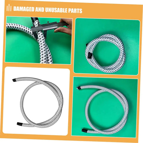 High Temperature Resistant Steam Hose Replacement Tube For Garment Steamers Flexible PVC Nylon Construction coiled on green surface