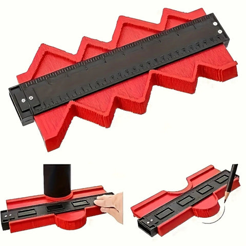 Angle Finder Tool For DIY Pros That Duplicates Any Shape Instantly Shape Duplication Tool For Woodworking And Tile Installations Perfect Profile For Door Jambs And Pipes Rugged Pro Grade Plastic 10 Inch Easy Read, red plastic profile gauge measuring pipe and door trim
