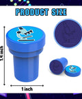 Science Themed Party Favors Set With 24 Temporary Tattoos And 12 Stamps, blue microscope stamp, 1.4 inches tall, 1 inch wide