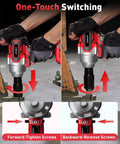 Cordless Impact Wrench 650 Nm High Torque One Half Inch Drive With Two 4.0Ah Batteries, Brushless Electric Impact Gun in use