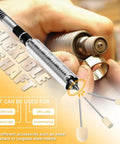 Close-up of Jewelry Polisher And Bench Grinder Kit With Adjustable Speed, flexible shaft use for engraving, drilling, and sharpening.