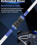 Extended hose for 12V Electric Oil Extractor Pump, 18 cm with snap-on connector for versatile fluid extraction.