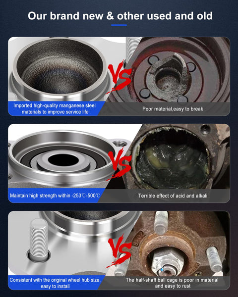 Rear Wheel Bearing Hub Assembly Set Of Two For Nissan Altima Maxima Quest 2002 2009 5 Lug 4 Wheel ABS Left Or Right Beefed Up Replacement Hub Kit Direct Fit Durable Steel Sealed Bearings Quiet Operation And Long Lasting Performance vs poor-quality used hubs