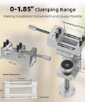 Built Tough Mini Drill Press Vise And C Clamp Desktop Mount with 0-1.85 inch clamping range and aluminum design.