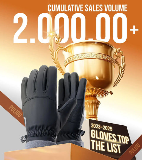 Winter Waterproof Thermal Gloves For Men And Women, Windproof Ski Snow Gloves With Touchscreen Fingers on trophy display