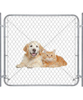 Heavy Duty Chain Link Fence Gate With Round Frame, 48 Inch High By 24 To 72 Inch Wide, Galvanized Steel Outdoor Gate For Backyard