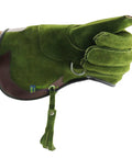 Falconry Nubuck Leather Gloves For Eagles And Hawks 14 Inch Long Cuff Left Hand Single Piece Green Durable Training Gloves