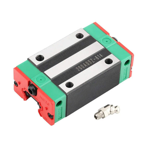 HGH20 CNC Square Linear Guide Rail Kit showing one HGH20CA carriage block with mounting holes