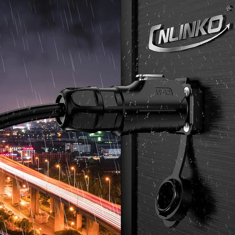 2 Pin M12 Waterproof Panel Mount Connector DC 12V For AV Systems IP68 Rated Plug And Socket installed on panel in rain