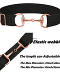 1.5 Inch Equestrian Elastic Belt For Women With Snaffle Bit Buckle Adjustable Horseback Riding Belt In Black