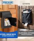 Through The Door Locking Mail Drop Box For Mail And Keys Heavy Duty Steel Lockbox Mounted on Wooden Door