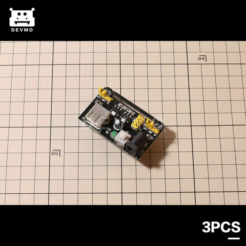 Three Pack MB102 Breadboard Power Supply Module Kit With 6.5-12V DC Or USB Input Dual 3.3V And 5V Outputs Independent Onboard Switches
