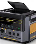 Road Trip Ready Portable Power Station With 828Wh LiFePO4 Battery And 1000W Output shown from the side, featuring charging ports and display.