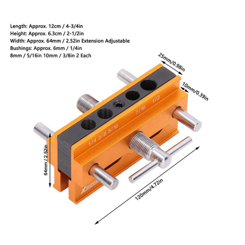 Self Centering Doweling Jig With Aluminum Alloy Body And 6mm 8mm 10mm Guide Bushings For Pro Grade Precision In Wood Dowel Joints