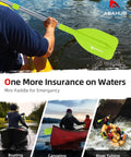 Emergency Telescoping Paddle Adjustable From 21 To 42 Inches Aluminum Shaft Lightweight Oar used on water, close-up view
