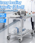 Hospital cart with medical equipment using 3 Inch Swivel Caster Wheels Set Of 4 With Grey PU Wheels 360 Degree Rotation Heavy Duty