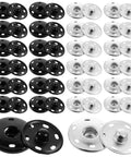 24 Sets Large Snaps For Sewing 25mm Aluminum Snap Buttons Sew On Snaps Big Press Fasteners For Clothing And Fabric In Silver And Black