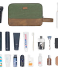 Your Go To Travel Toiletry Bag With Wet Dry Separation, Large Main Compartment, Water Resistant Hanging Dopp Kit For Men Or Women, Green