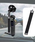 Top Shelf Aluminum Camera Extension Rod Mount One Quarter Inch Thread For Dash Cams And Action Cameras on vehicle dashboard.