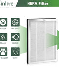 4-Pack Replacement Filter For MA Series Air Purifiers 25W 25B 25S, HEPA filter highlighting pollen, dust, odors, and smoke removal