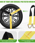 2 Pack 36 Inch By 2 Inch Axle Tie Down Straps With Protective Sleeves And D Rings, heavy duty straps on car tire