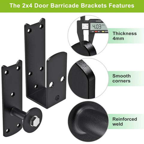 Heavy Duty 360 Rotating U Bracket Set For 2x4 Lumber, 4mm Thick Steel Security Brackets showing thickness, smooth corners, welds
