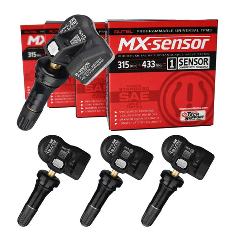 2 In 1 MaxiTPMS Tire Pressure Sensor 315MHz And 433MHz Press In OE Level Programmed With Rubber Valve Universal TPMS Sensor