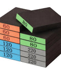 12 Pack Sanding Block With 60 80 120 220 Grit Sanding Sponges Washable And Reusable Handy Wood And Drywall Sandpaper Block stack