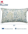 Pack Of 2 12x20 Patio Lumbar Pillows Waterproof Outdoor Cushions With Inner Fill Cozy Fade Resistant Decorative Garden Cushions For Patio Terrace And Outdoor Sofa Use showcasing floral pattern.