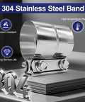 Heavy Duty 3 Inch Exhaust Clamp Kit Fits 3 Inch Od To 3 Inch Id Pipes Lap Joint Band Clamp Stainless Steel 304 on display